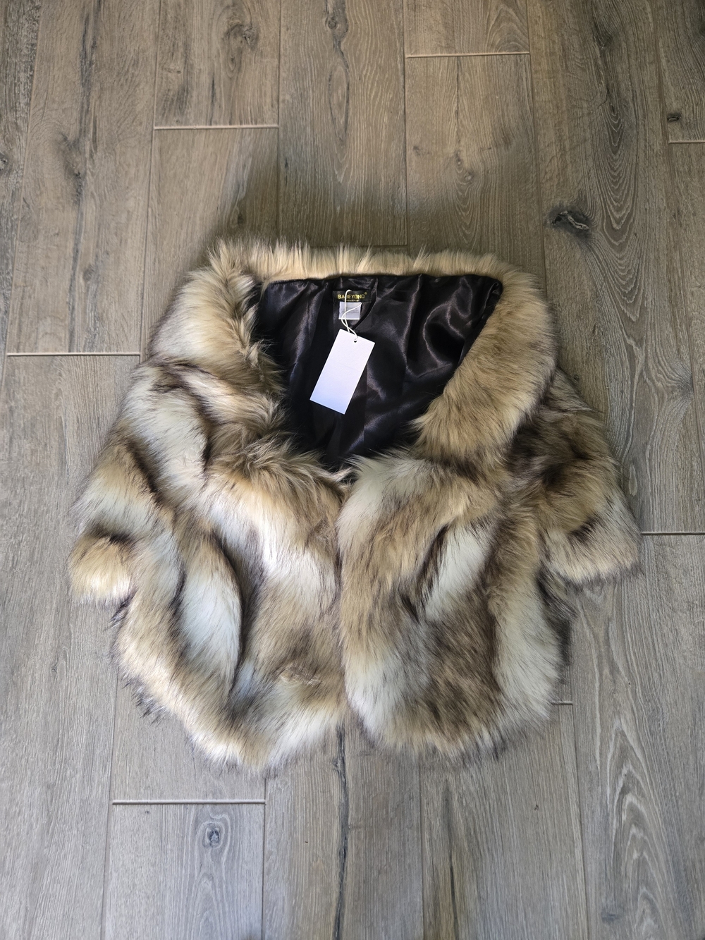 Luxurious Faux Fur Capelet in Natural Brown - Women